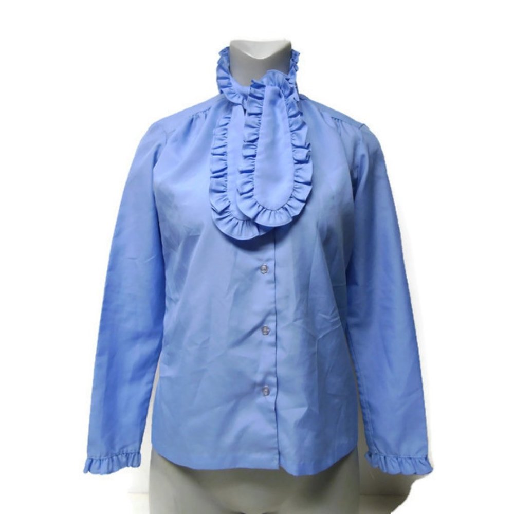 Lucky Winner ruffled button down long sleeve shirt